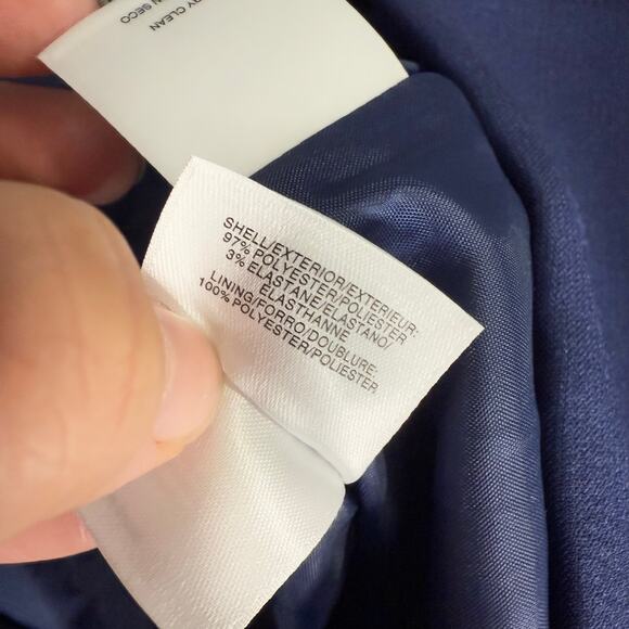 Nipon Boutique Asymmetrical Ruffle 1 Button Jacket & Wide Leg Pant Blue 10 - Picture 5 of 7